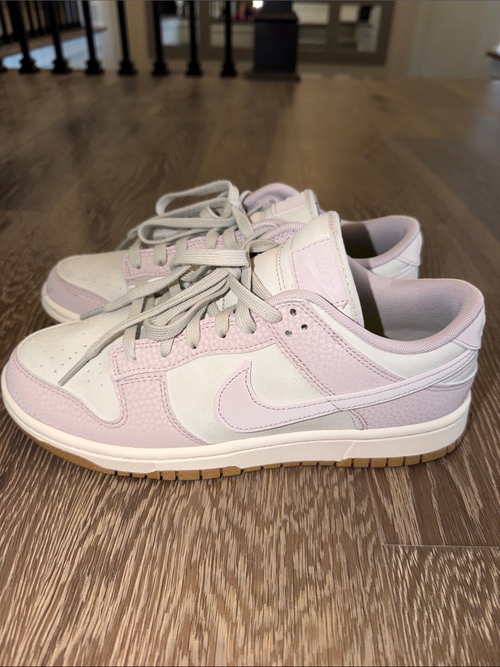 Nike Light Pink and White Women's Low-Top Sneakers